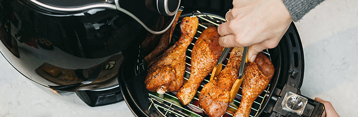 Chicken cooking in air fryer