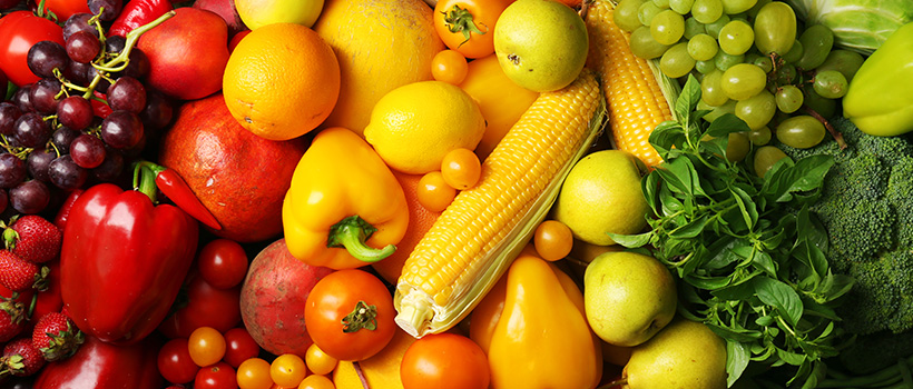 Selection of fruit and vegetables