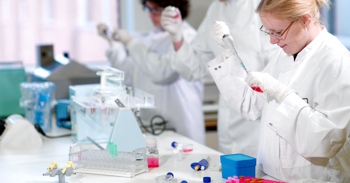 Scientists in a laboratory undertaking tests